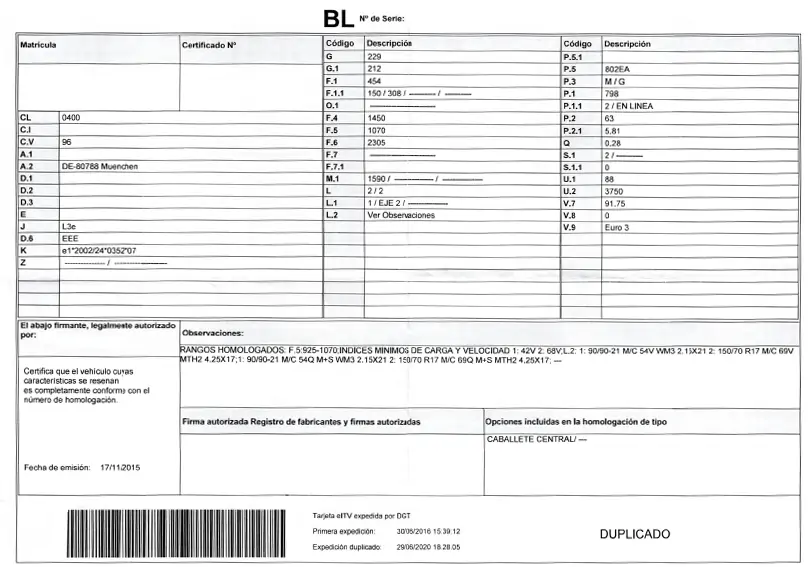 ejemplo de tarjeta de ITV
